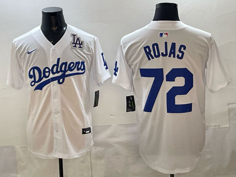 Men 2025 Los Angeles Dodgers #72 Rojas White Game Nike MLB Jersey style 0014